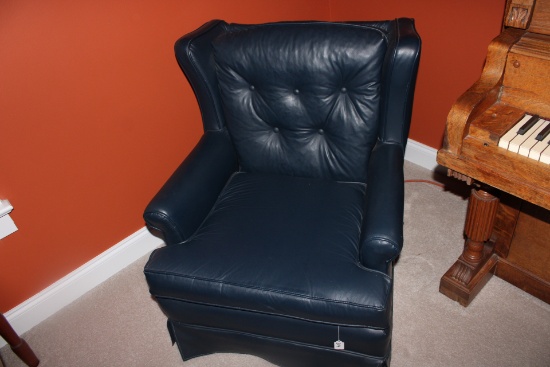Vintage Blue Leather Chair