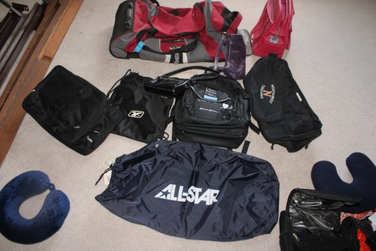 Large Lot of Travel Bags and book bag