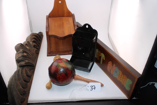 2 Letter/Match Vintage Holder with Keys, Matches