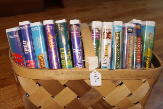VHS Disney Movies in a Basket