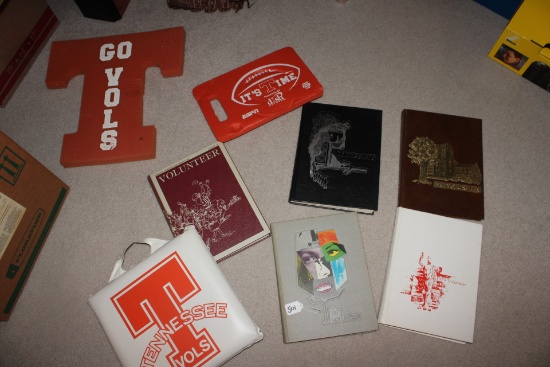 Tennessee Voluteer Year books from the 70's, seat cushions and foam T.