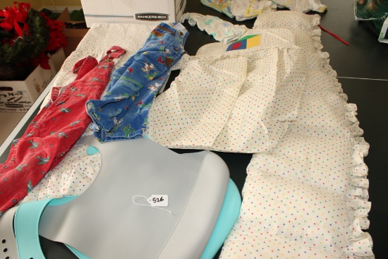 Vintage adult bibs and other items.