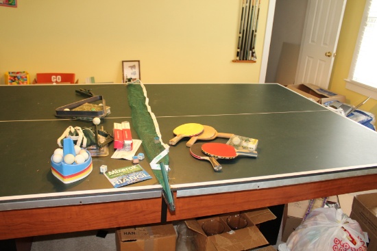 Pingpong and pool table combo.