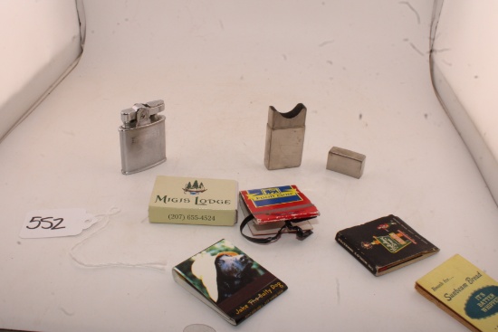 Ronson Princess Lighter, Matches and Gillette case.