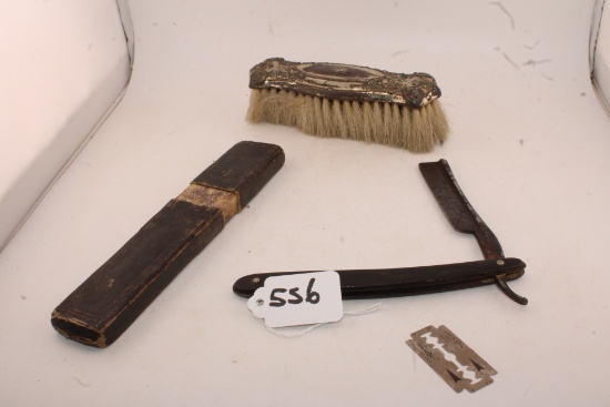 Wade and Butcher Razor,brush and Gillette blade.