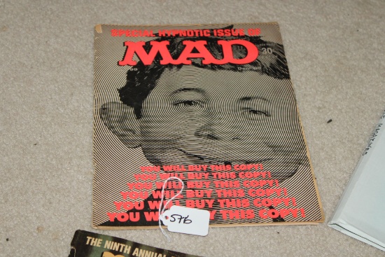 BATMAN Comic and MADD Magazine, with other collectible magazines.