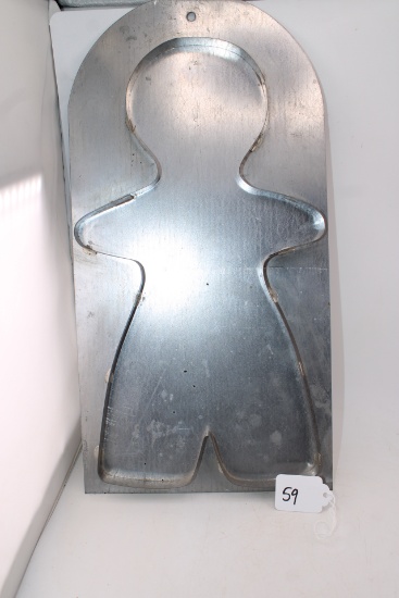 Vintage Extra Large Gingerbread Man Metal Mold