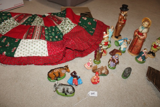 Christmas Nativity Scene, Tree Skirt, and plaque