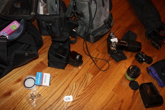 Canon AE Camera, Bags, Tripod and accessories