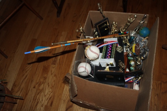 Trophies and flat bats.