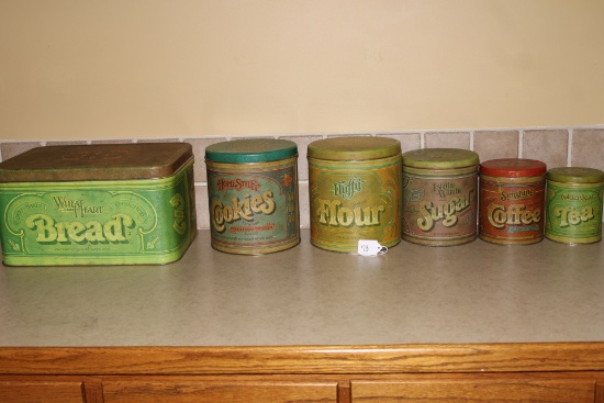 Vintage Counter Canisters Set Lot