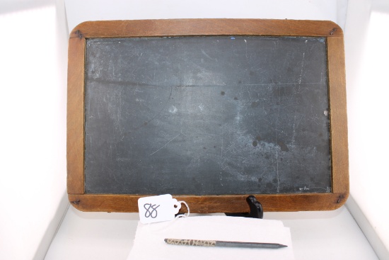 Primitive School Slate Chalkboard and Antique Slate Pencil