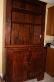 Primitive Pine 1 Piece Antique Hutch/ Cipboard