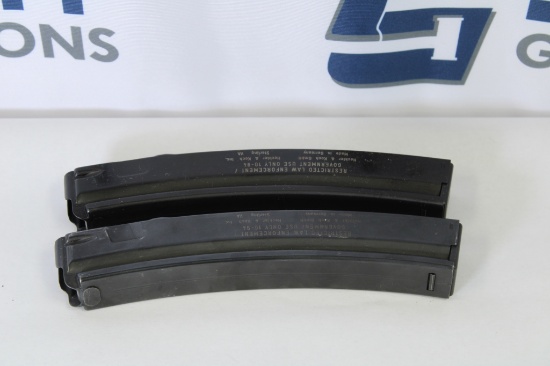 Lot of (2) Heckler & Koch MP5 Magazines 9mm