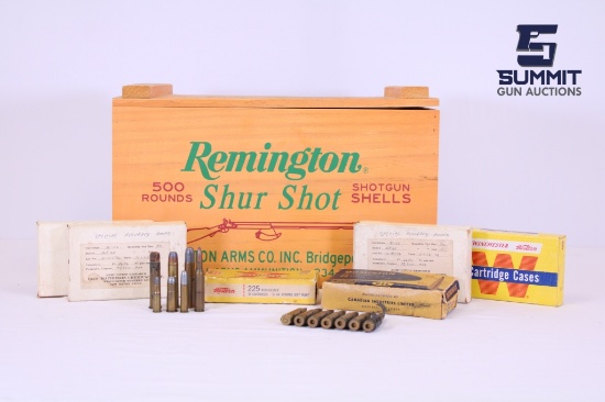 Remignton Wood Box & Brass Lot