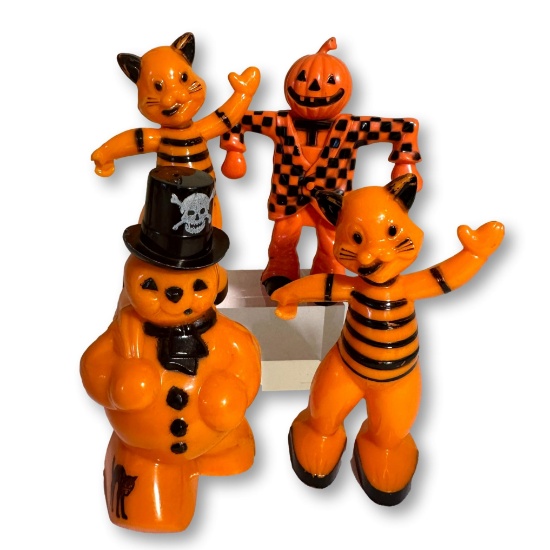 Collection of Vintage Halloween Plastic Candy Containers Nut Cups Art