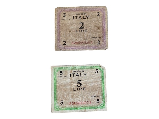 Lot of 2 1943 Italian Lire