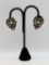 Vintage Florenza Iridescent Art Glass Clip-on Earrings