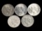 Lot of 5 Peace Silver Dollars - 1922, 1922, 1923, 1926, 1926-S