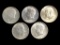 Lot of 5 1964 Kennedy Silver Half Dollars