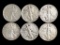Lot of 6 Walking Liberty Silver Half Dollars - 1944-S, 1945-S, 1946-S, 1944, 1945, 1946