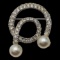 Vintage Marvella Costume Pearl and Rhinestone Brooch