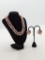 Vintage Hattie Carnegie Pink Rhinestone Necklace and Earrings Set