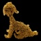 Gold Tone Brass Wire Poodle Brooch