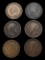 Lot of 6 Great Britain Penny Coins