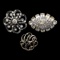 Lot of 3 Vintage Brooches - Rhinestones, Gold Tone etc.