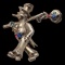 Fisherman with Multi Colored Stones Brooch