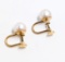 14k Gold Pearl Vintage Earrings