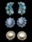 Lot of 3 Vintage Costume Clip-on Earrings