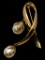 Vintage Napier Ribbon with Costume Pearls Brooch