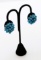 Vintage Italian Blue Cluster Clip-on Earrings
