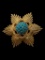 Vintage Hattie Carnegie Turquoise Floral Brooch