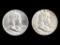 Lot of 2 Franklin Silver Half Dollars - 1963-D & 1962-D