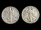 Lot of 2 Walking Liberty Silver Half Dollars - 1941 & 1946