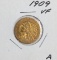 1909 $5 Gold Indian Head Coin 1/4 oz pre -33 Gold
