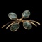 Gold Fill Green Stone Brooch Stamped Bal-Ron