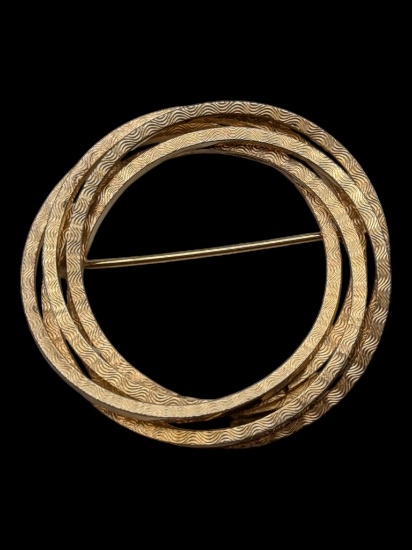 12K Gold Filled Circle Brooch