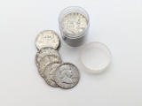 Full Tube of 20 1950 Franklin Silver Half Dollars