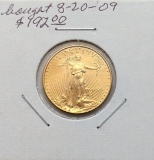 1/4 oz Gold Eagle $10 Coin - 1999