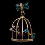 Vintage Scitarelli Rhinestone Birdcage Brooch
