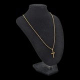 14K Gold Cross Necklace