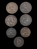 Lot of 7 Foreign Coins - Spain & France
