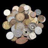 Large Lot of Foreign Coins - France, Palestine, Austria, India, etc.