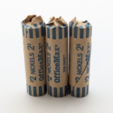Lot of 3 Rolls of Unsearched Jefferson Nickels