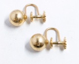 14k Vintage Stud Ball Earrings