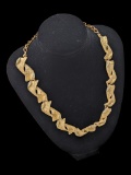 Vintage Gold tone Mode Art Necklace